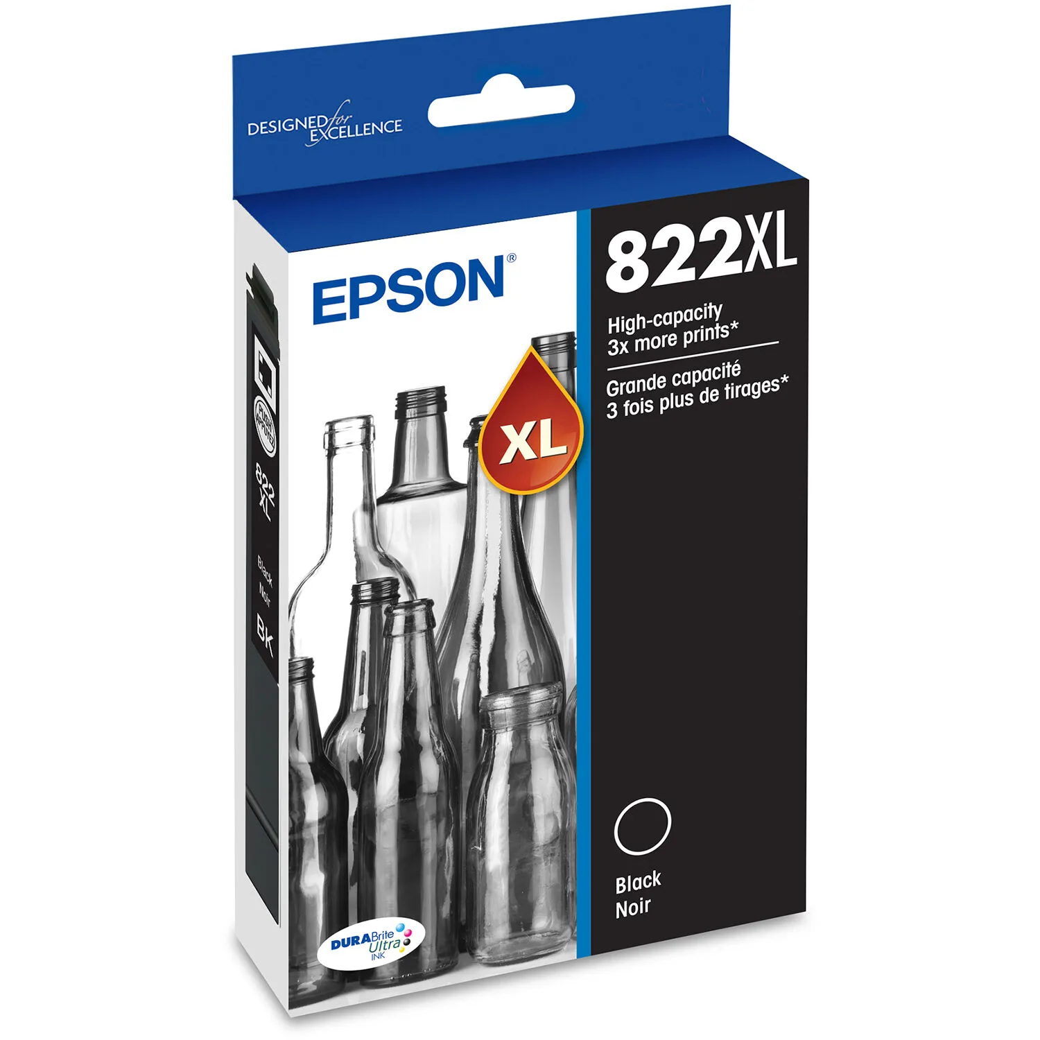 Epson T822 Black High Capacity Ink Cartridge with Sensormatic