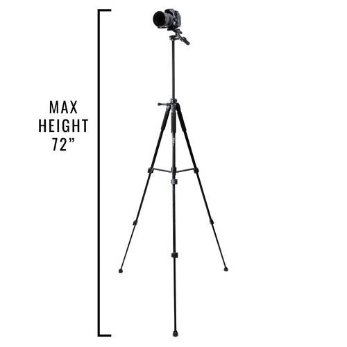 Ultimaxx UM-TR72BK 72" Aluminum Tripod with 3-Way Pan Head and Quick Release (Black)