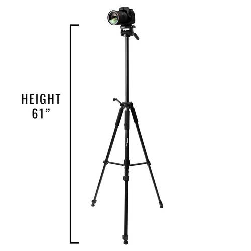 Ultimaxx UM-TR75BK 75" Aluminum Tripod with 3-Way Pan Head and Quick Release (Black)