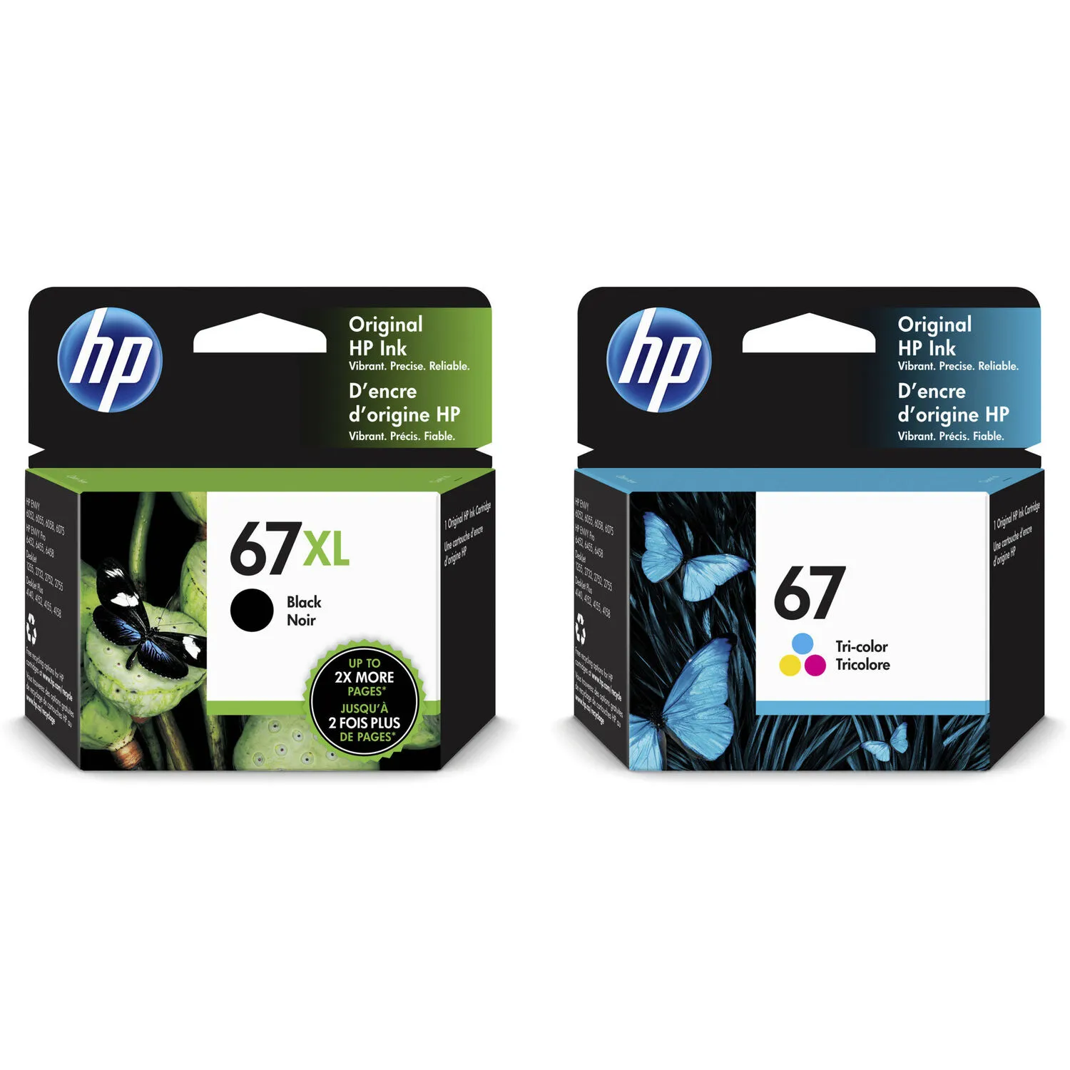 HP 67 High-Yield Black Ink Cartridge Set for ENVY 6055 and 6455 All-In-One Printers