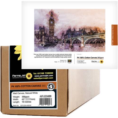 PermaJetUSA P4 Production Cotton Canvas (17" x 59' Roll)