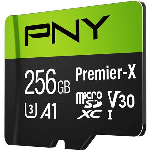 PNY 256GB Premier-X UHS-I microSDXC Memory Card with SD Adapter