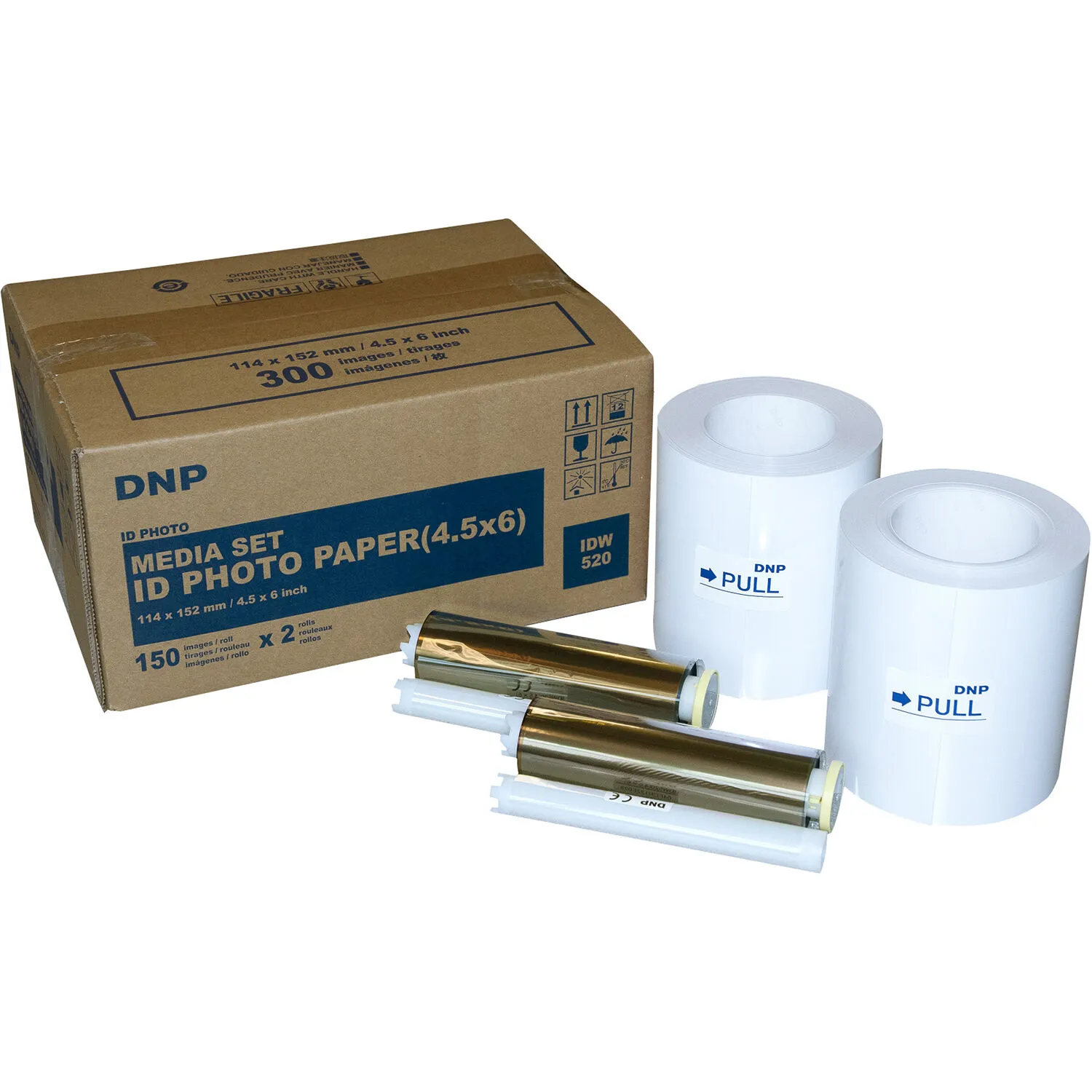 DNP 4.5 x 6" Media Paper Roll &amp; Ink for IDW520 Passport &amp; ID Printer