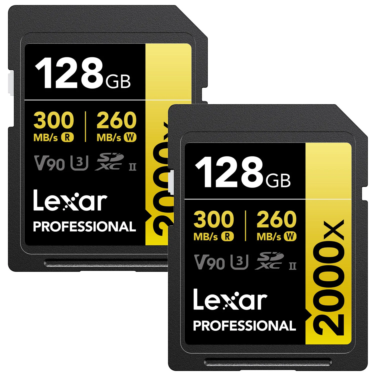 Lexar 128GB Professional 2000x UHS-II SDXC Memory Card (2-Pack)