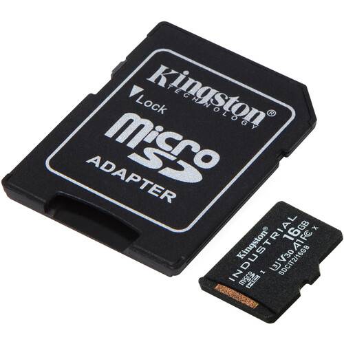 Kingston 16GB Industrial UHS-I microSDHC Memory Card with SD Adapter