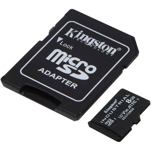 Kingston 8GB Industrial UHS-I microSDHC Memory Card with SD Adapter