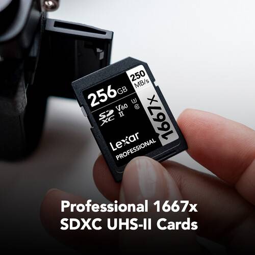 Lexar 256GB Professional 1667x UHS-II SDXC Memory Card (2-Pack)
