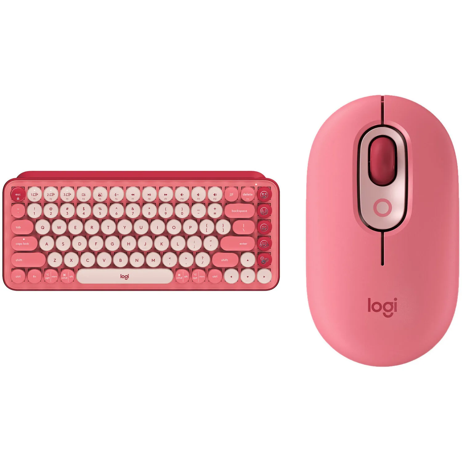 Logitech Wireless POP Keys & POP Silent Mouse Bundle (Heartbreaker Rose)