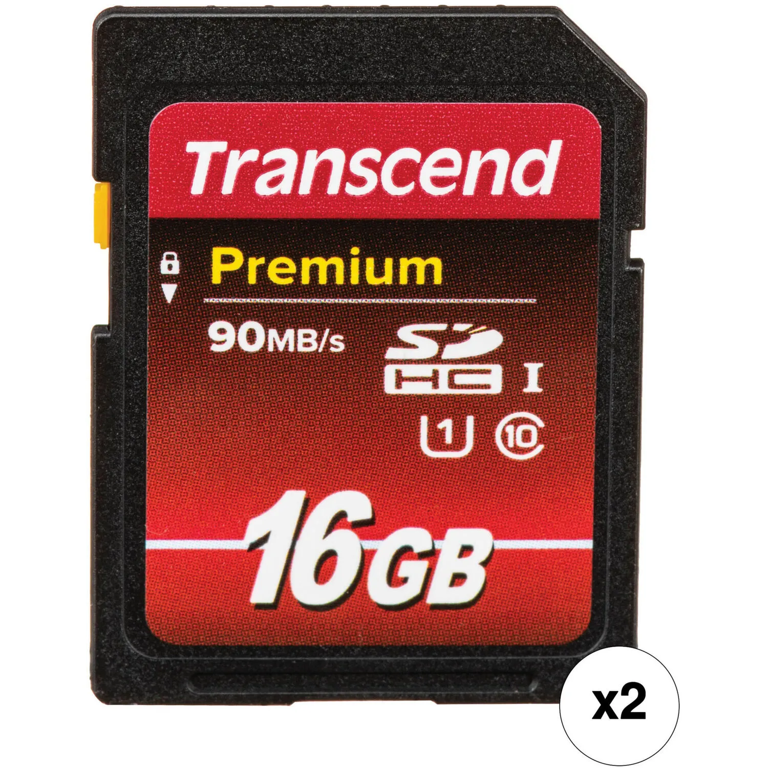 Transcend 16GB Premium UHS-I SDHC Memory Card (2-Pack)