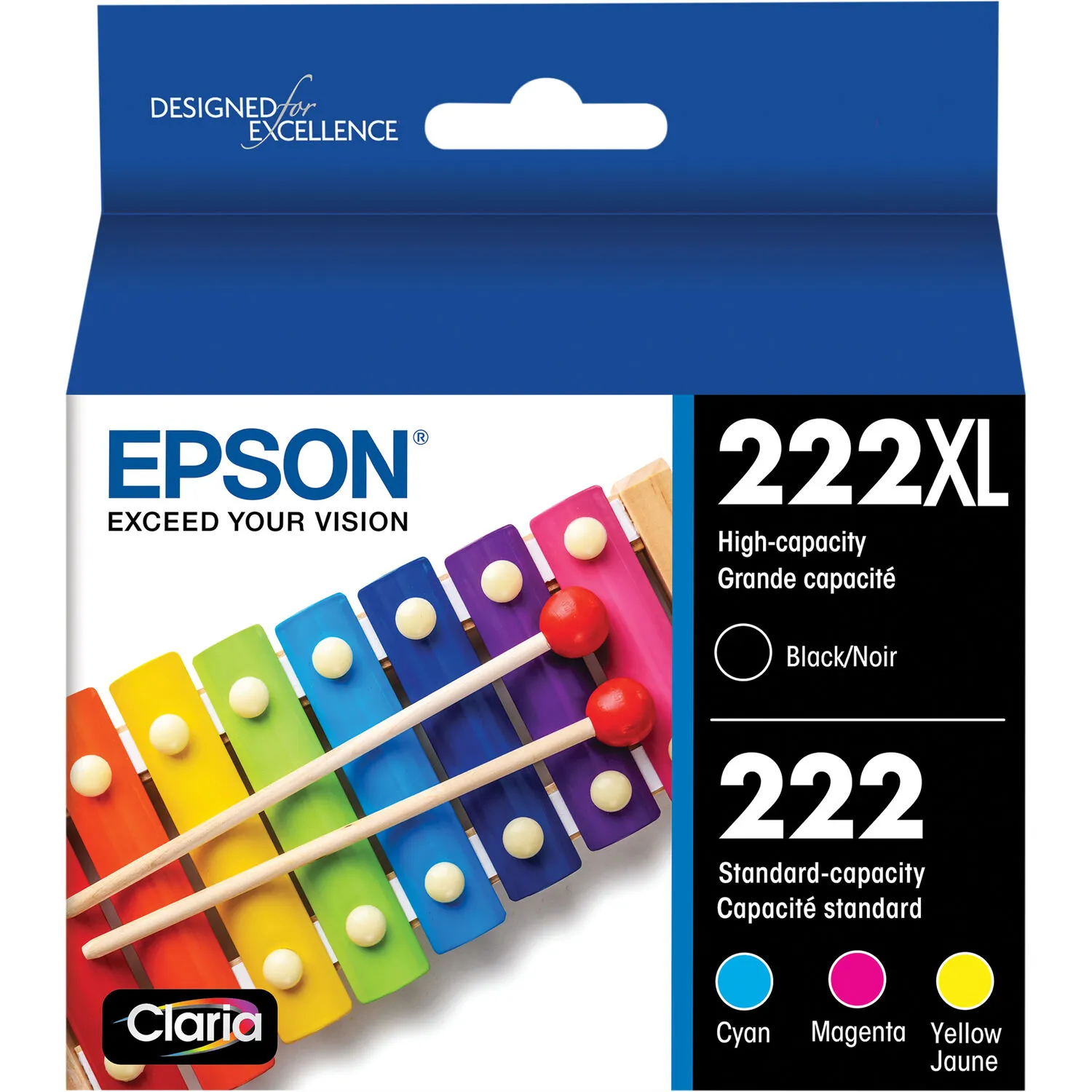Epson Claria T222 Color & T222XL Black CMYK Multi-Pack