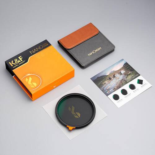 K&F Concept 62mm Black Mist 1/4 with ND2-ND32 (1-5 Stop) Variable ND Filter