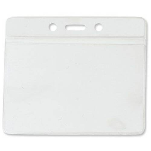 BRADY PEOPLE ID Vinyl Horizontal Badge Holder with Clear Top Bar (3.81 x 2.63", 100-Pack)