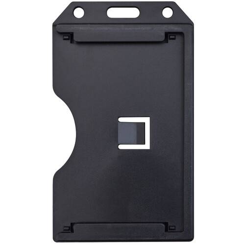 BRADY PEOPLE ID Rigid Plastic Vertical 2-Sided Multi-Card Holder (Black, 2.38 x 4.1", 50-Pack)