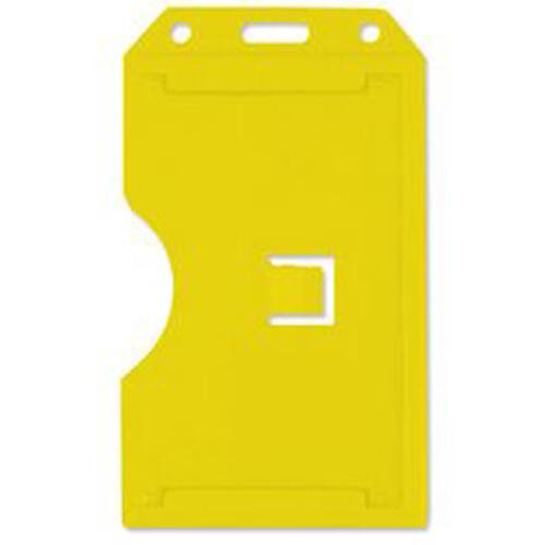 BRADY PEOPLE ID Rigid Plastic Vertical 2-Sided Multi-Card Holder (Yellow, 2.38 x 4.1", 50-Pack)