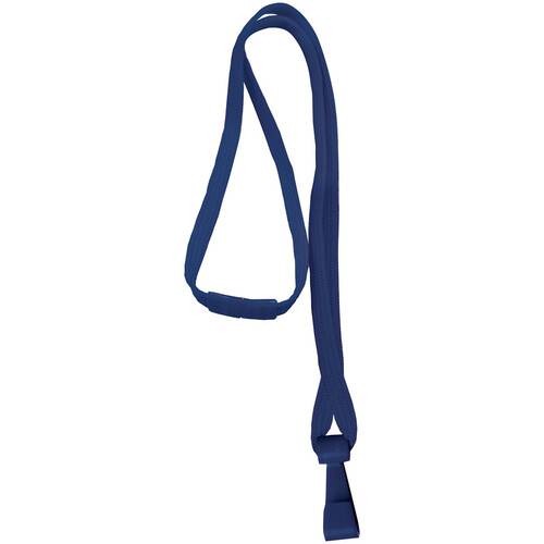 BRADY PEOPLE ID 3/8" Breakaway Lanyard with Wide Plastic Hook (Navy Blue, 100-Pack)