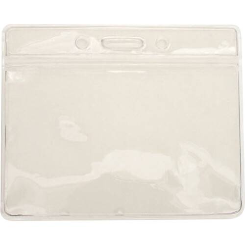BRADY PEOPLE ID Vinyl Horizontal Badge Holder with Clear Top Bar (3.75 x 2.63", 100-Pack)