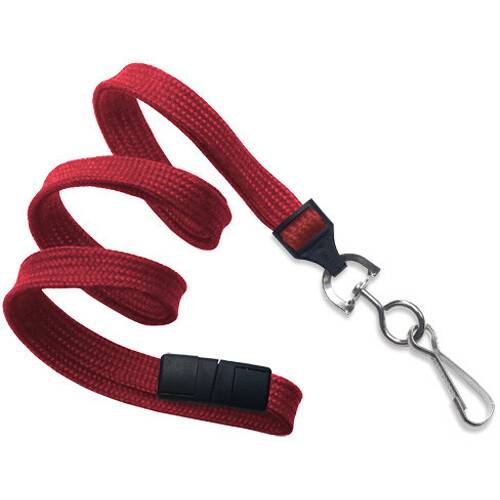 BRADY PEOPLE ID 3/8" Breakaway Lanyard with Universal Slide Adapter &amp; Swivel Hook (Red, 100-Pack)