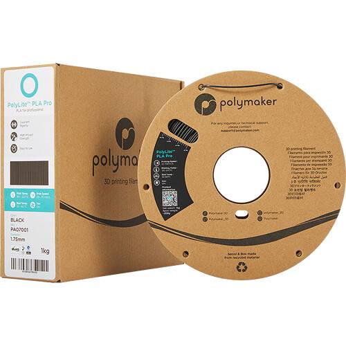Polymaker 1.75mm PolyLite PLA Pro Filament (1kg, Black)