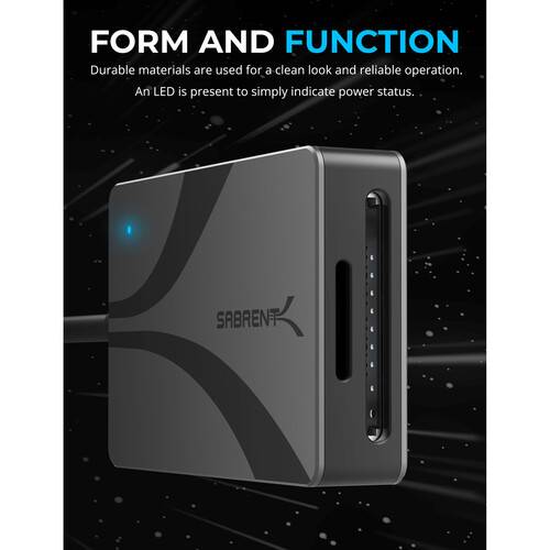 Sabrent Dual-Slot SDXC &amp; microSDXC UHS-II USB-C 3.2 Gen 1 Card Reader