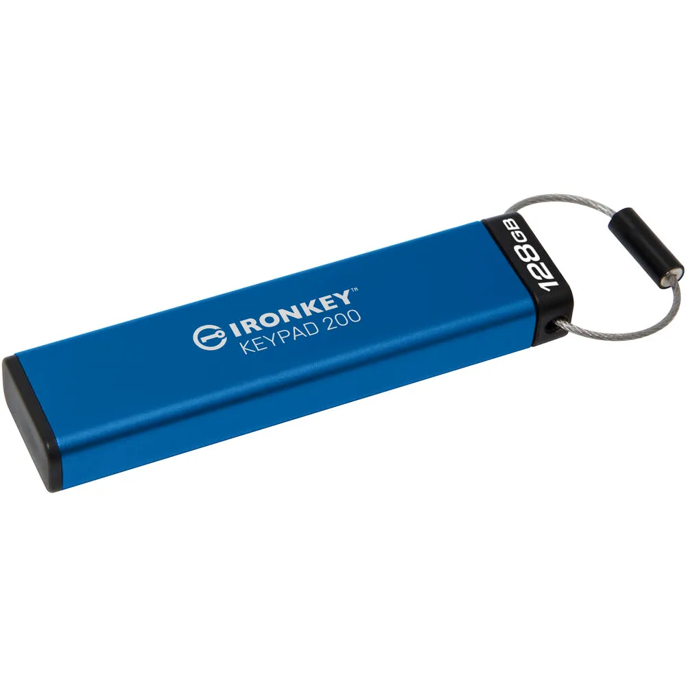 Kingston 128GB IronKey Keypad 200 USB-A 3.2 Gen 1 Flash Drive
