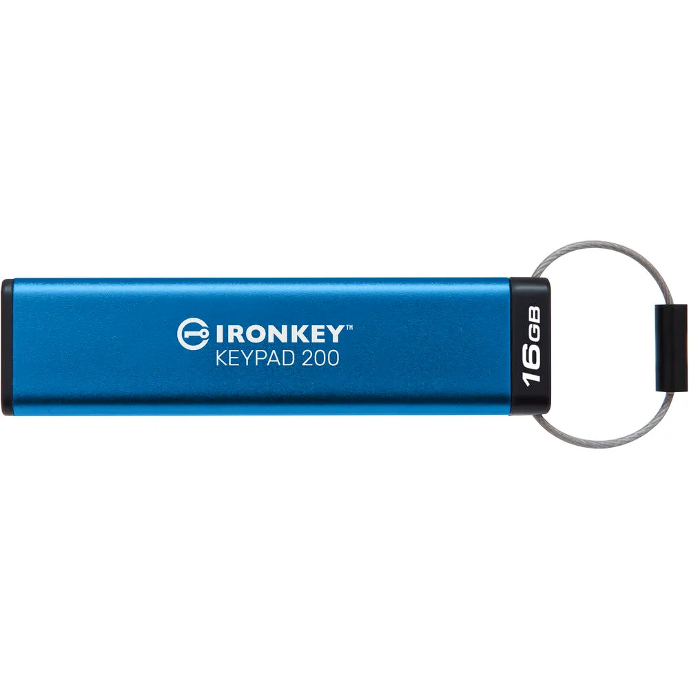 Kingston 16GB IronKey Keypad 200 USB-A 3.2 Gen 1 Flash Drive