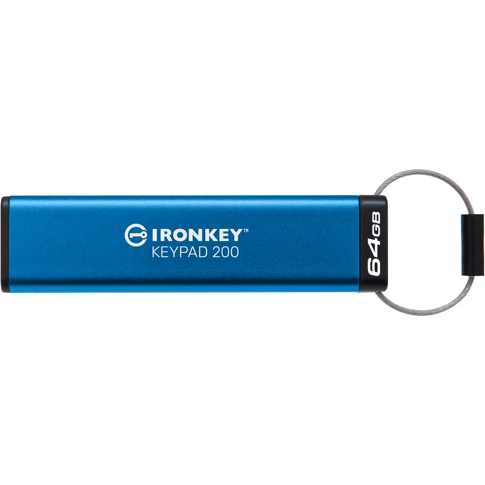 Kingston 64GB IronKey Keypad 200 USB-A 3.2 Gen 1 Flash Drive