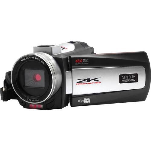 Minolta MN2K50NV 2.7K Quad HD 48MP IR Night Vision Camcorder(Black)