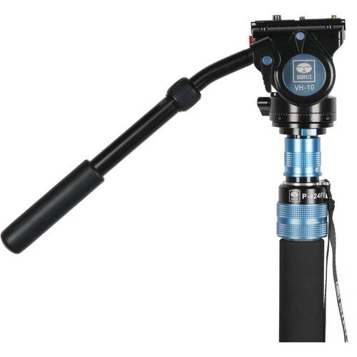Sirui P-424FS 4-Section Carbon Fiber Monopod with VH-10 Video Head