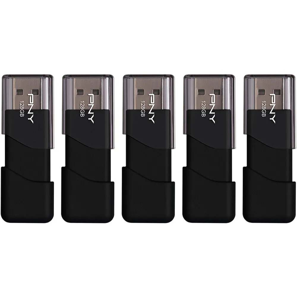 PNY 128GB Attaché 3 USB 2.0 Flash Drive (5-Pack)