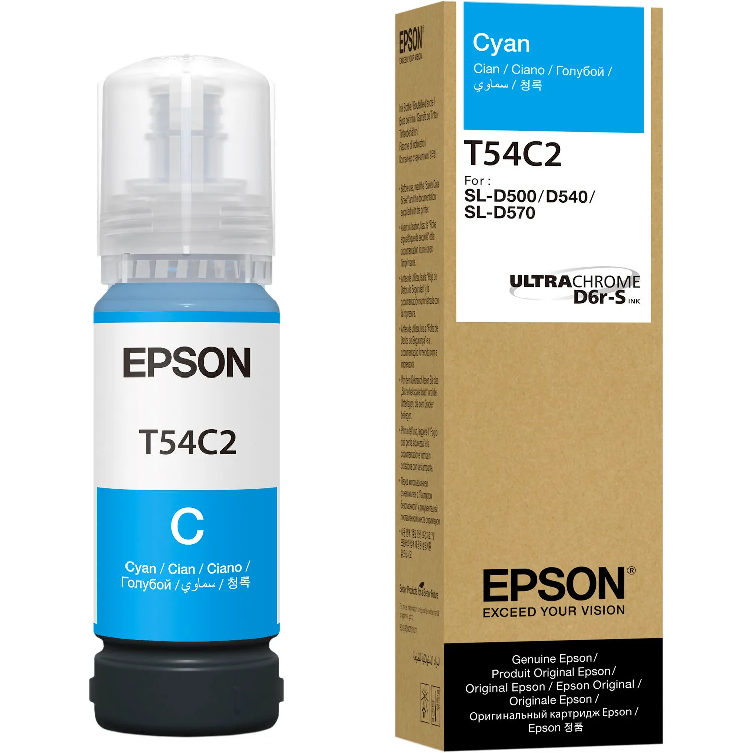 Epson UltraChrome T54C Cyan Ink Bottle for SureLab D570 (70mL)