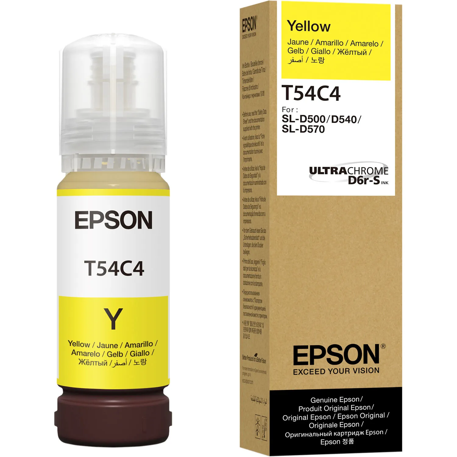 Epson UltraChrome T54C Yellow Ink Bottle for SureLab D570 (70mL)