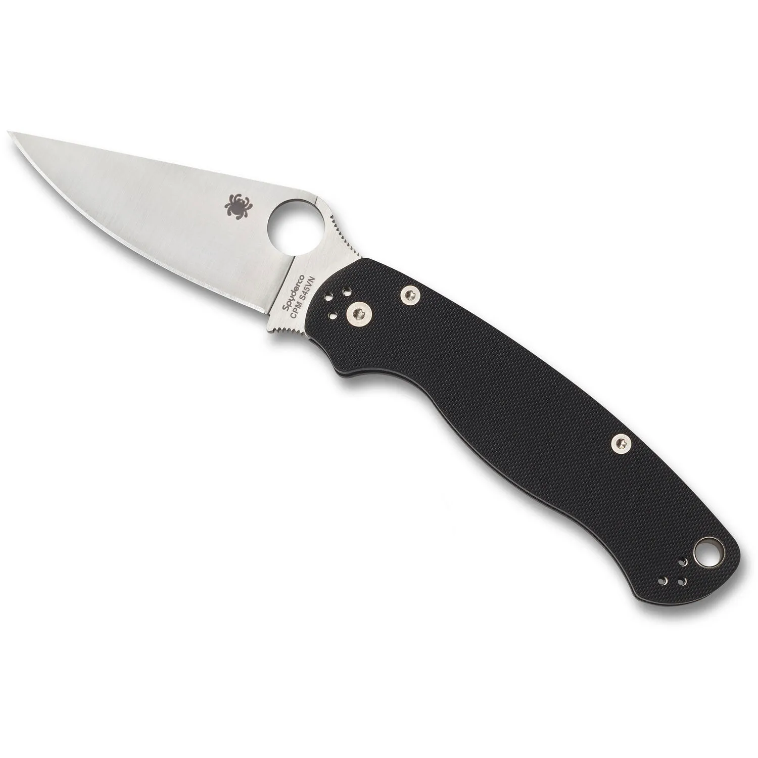 Spyderco Para Military 2 Folding Knife (Satin Blade, Black Handle)