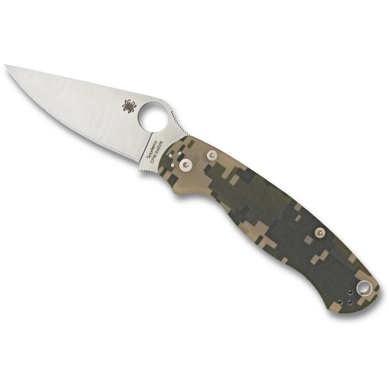 Spyderco Para Military 2 Folding Knife (Satin Blade, Digital Camo Handle)