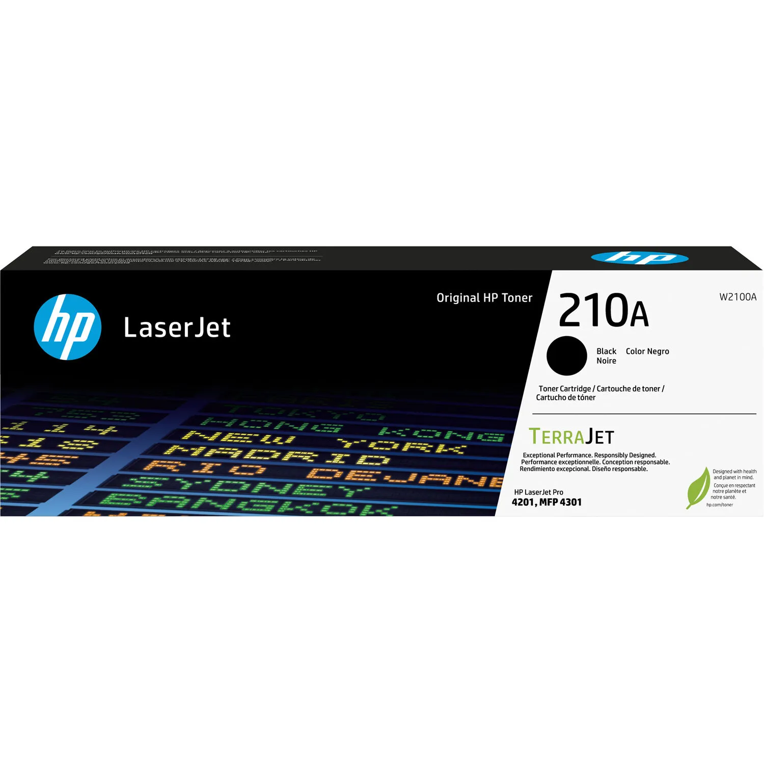 HP 210A Black Original LaserJet Toner Cartridge (W2100A)