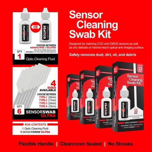 Photographic Solutions Sensor Cleaning Swab Kit (20mm Swab, Aeroclipse Solution)