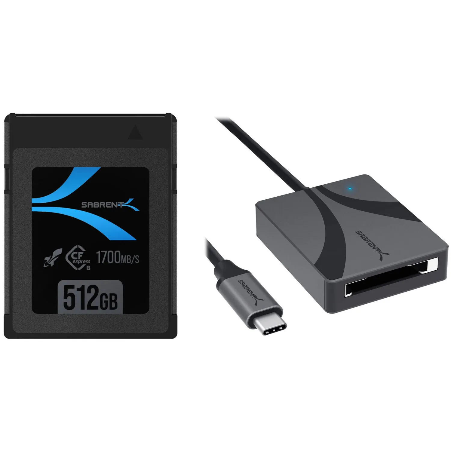 Sabrent 512GB Rocket CFX CFexpress Type B Memory Card with Card Reader Kit