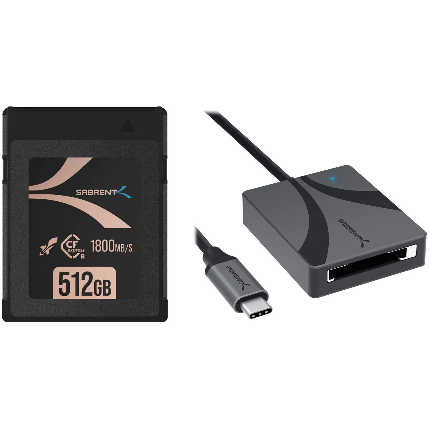 Sabrent 512GB Rocket CFX CFexpress Type B Memory Card with Card Reader Kit