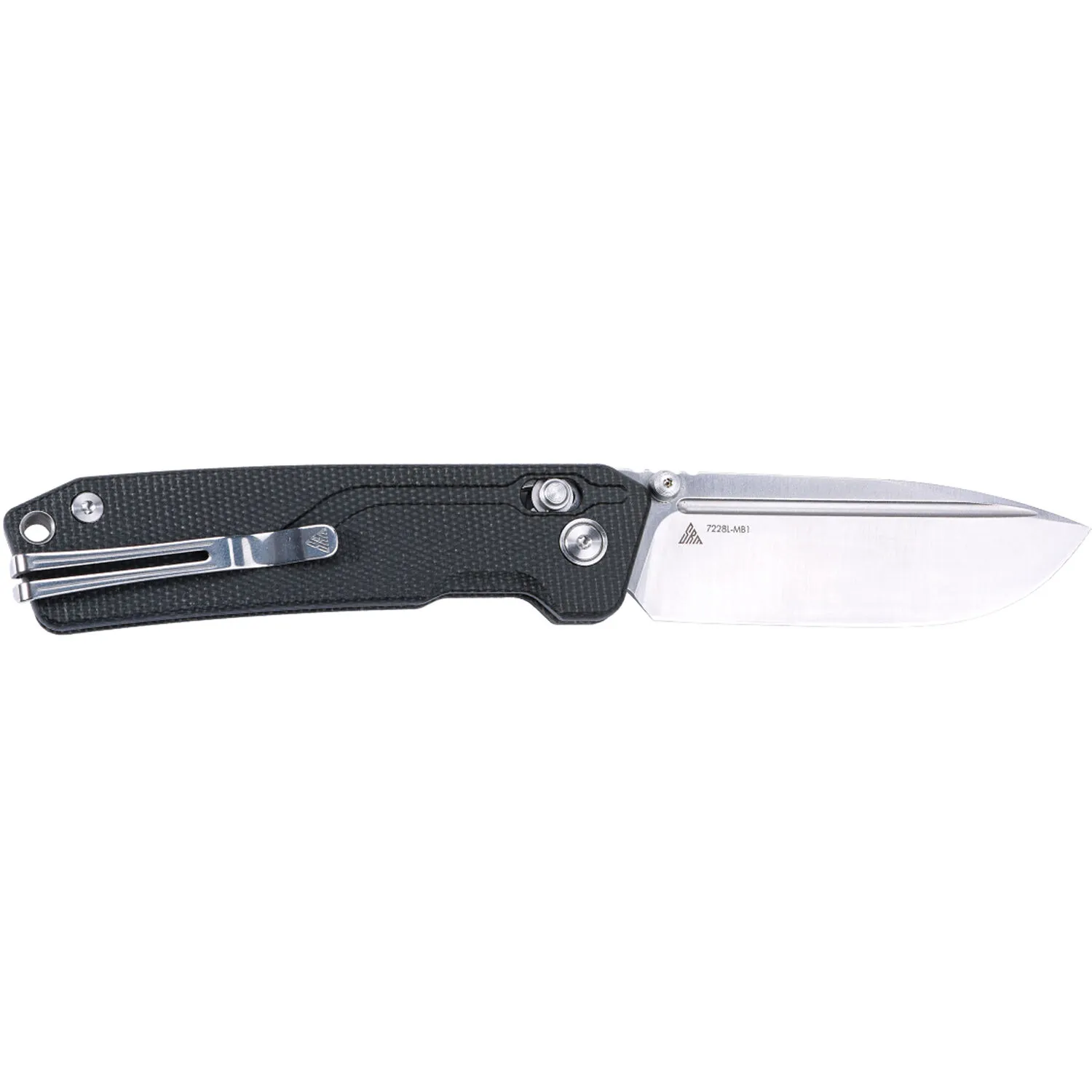 Ruike Rubik 7228L-MB Folding Knife (Black Micarta Handle, Satin Blade)