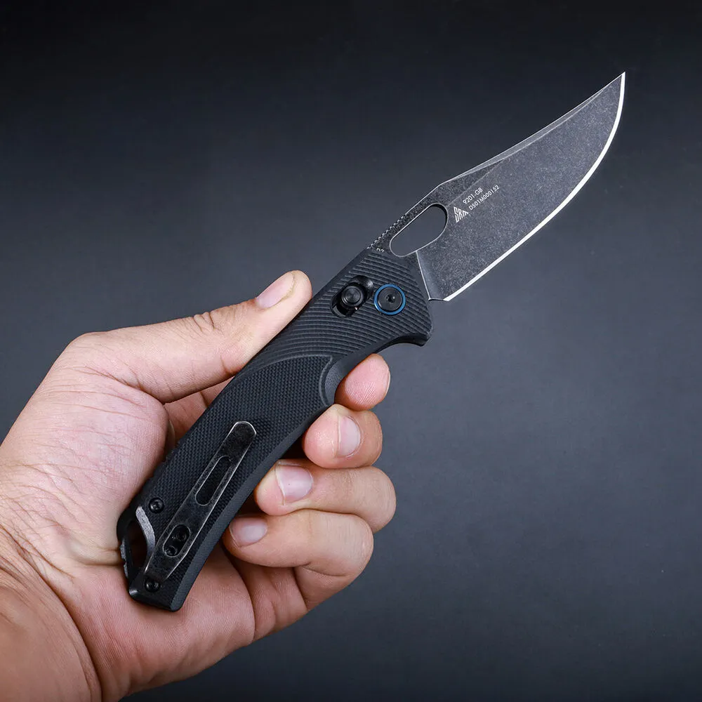 Ruike SRM-9201 Folding Knife (Black Handle, Black Blade)
