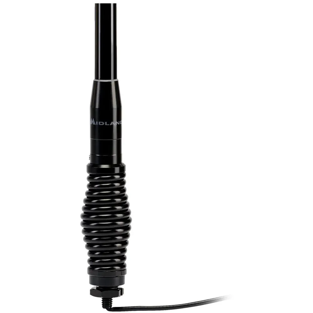 Midland 6.6 dB Highland Tall Heavy-Duty Bullbar Antenna with Spring Base and Cable