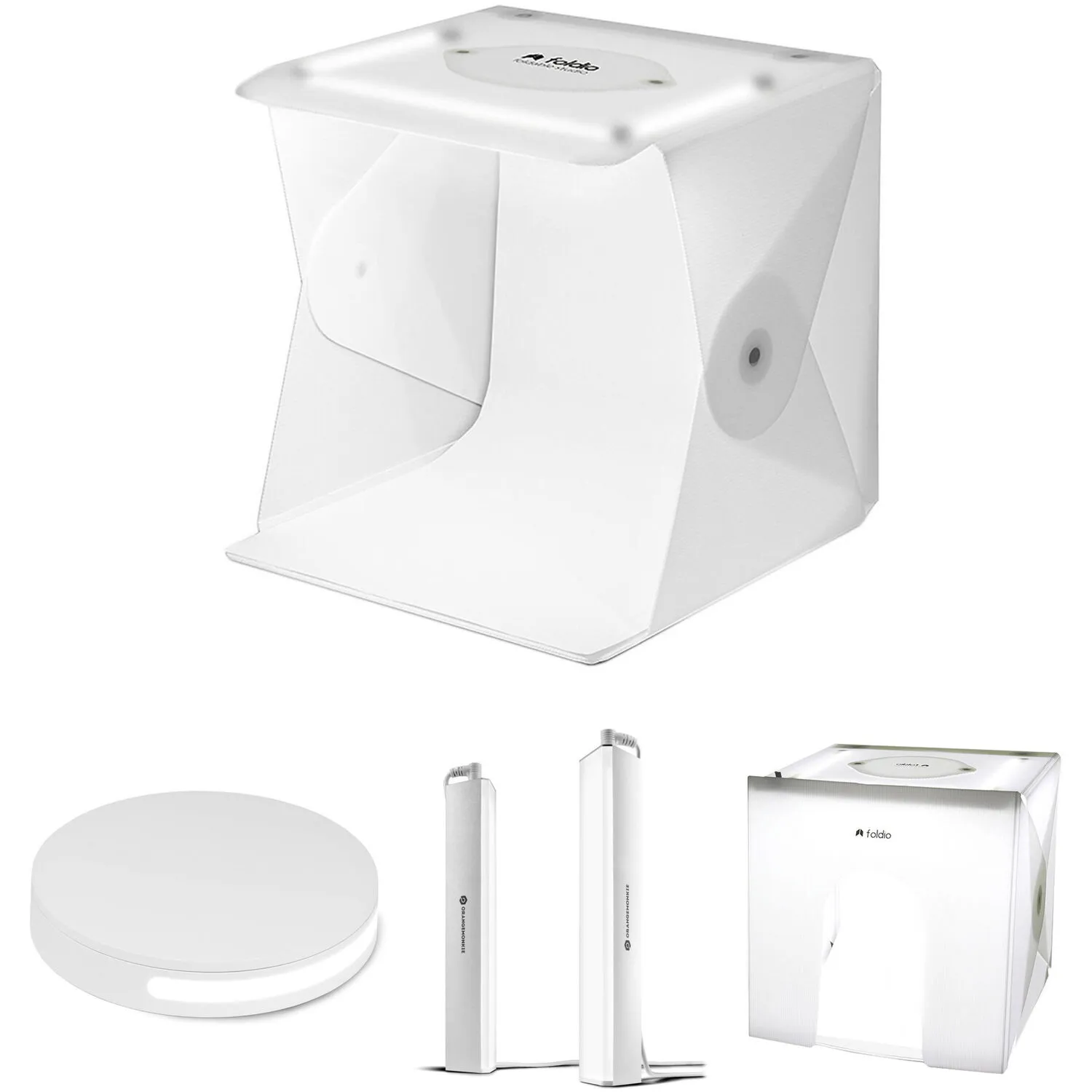 ORANGEMONKIE Foldio2 Plus Portable Lightbox Studio with Turntable and Accessories Kit