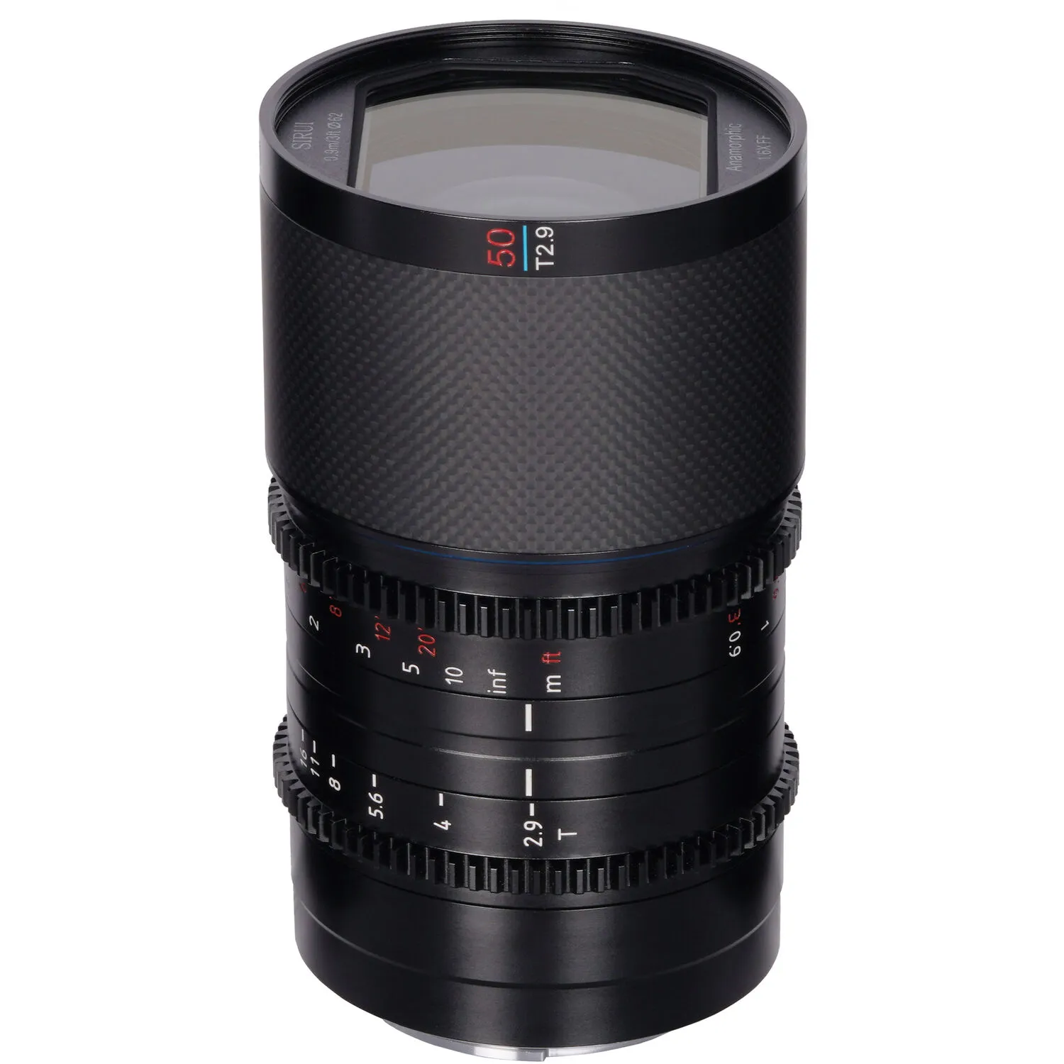 Sirui Saturn 50mm T2.9 1.6x Carbon Fiber Full-Frame Anamorphic Lens (FUJIFILM X, Blue Flare)