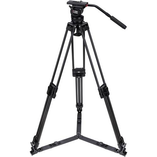 Camgear DV6P Fluid Head & T75/CF2 Carbon Fiber Tripod with Ground Spreader System