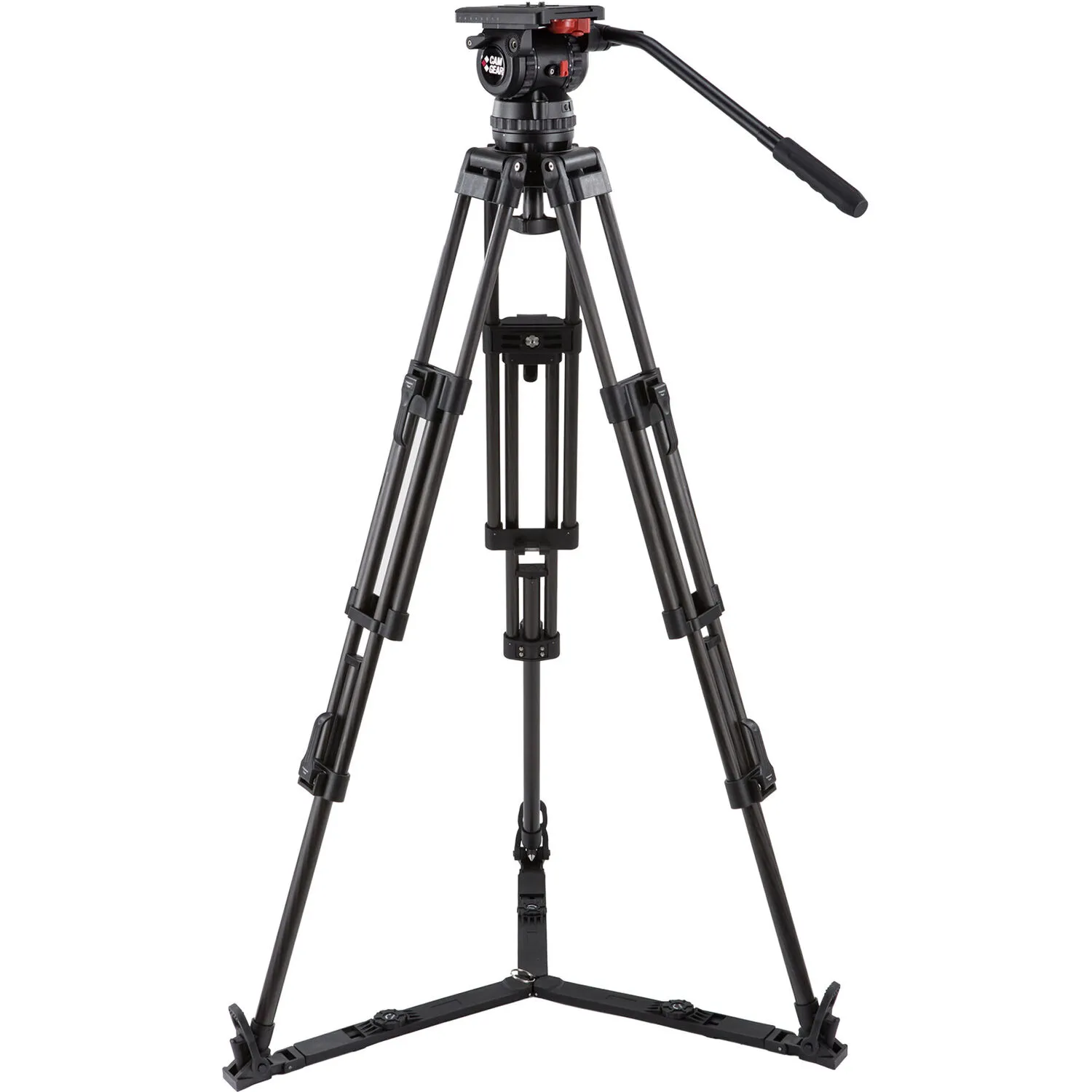 Camgear V15P Fluid Head & ENG/CF2 Carbon Fiber Tripod with Ground Spreader System
