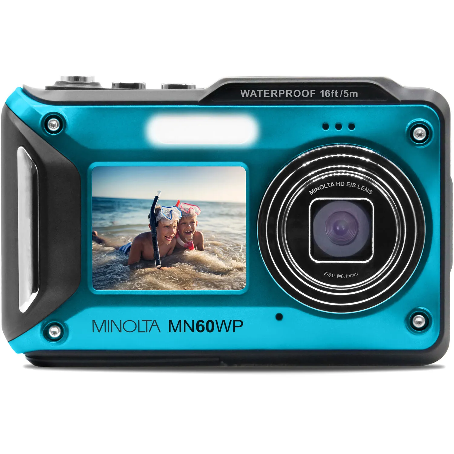 Minolta MN60WP Waterproof Dual Screen Digital Camera (Blue)