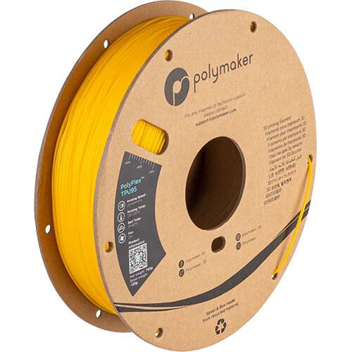 Polymaker 1.75mm PolyFlex TPU95 Filament (750g, Yellow)