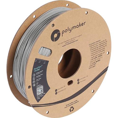 Polymaker 1.75mm PolyFlex TPU90 Filament (750g, Gray)
