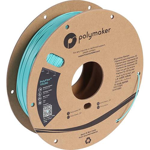 Polymaker 2.85mm PolyFlex TPU90 Filament (750g, Polymaker Teal)