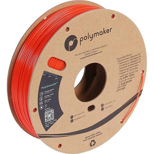 Polymaker 1.75mm PolySmooth Filament (750g, Coral Red)