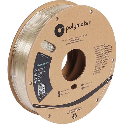 Polymaker 1.75mm PolySmooth Filament (750g, Clear)
